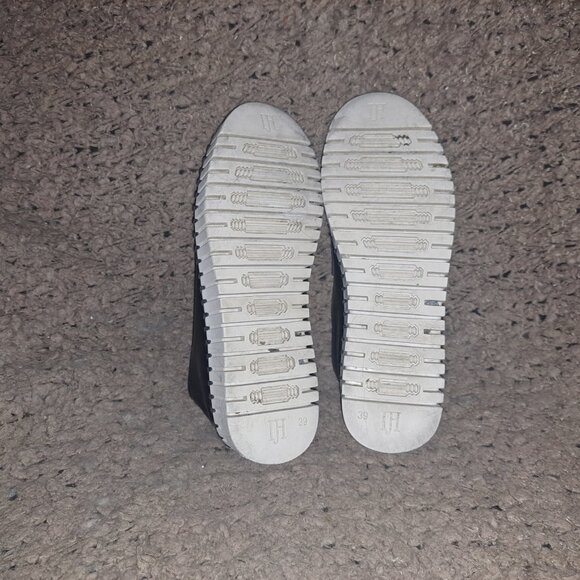 ILSE JACOBSEN-Platform Tulip Faux Black Leather Loafers-Sz 39-Excellent - Picture 8 of 8